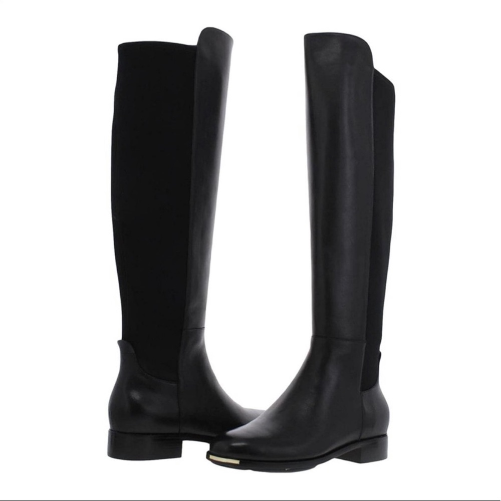 COLE HAAN Grand Ambition Huntington over-the-knee boot, black leather/fabric 8